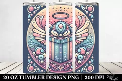 Colorful Pastel Gift Box with Wings Clipart Product Image 2