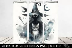 Whimsical Witch and Cat | 20 oz Tumbler Product Image 2