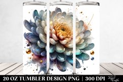 20 Oz Tumbler Sublimation | Glossy Chrysanthemum Watercolor Product Image 2