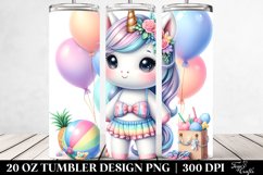 Cute Baby Unicorn Beachwear Balloons | 20 Oz Tumbler Product Image 2