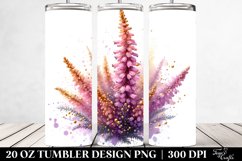 20 Oz Tumbler Sublimation | Shiny Heather Watercolor Splash Product Image 2