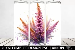 20 Oz Tumbler Sublimation | Shiny Heather Watercolor Splash Product Image 2