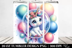 Cute Baby Unicorn Bubble | 20 Oz Tumbler Product Image 2
