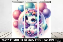 Cute Baby Unicorn Bubble | 20 Oz Tumbler Product Image 2