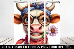 Expressive Ox with Bandana and es | 20 Oz Tumbler Product Image 2