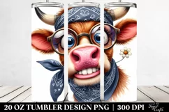 Expressive Ox with Bandana and es | 20 Oz Tumbler Product Image 2