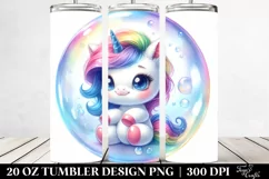 Cute Baby Unicorn Bubble | 20 Oz Tumbler Product Image 2