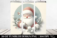 Simple Pastel Christmas Santa Image, 20 Oz Tumbler Product Image 2