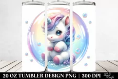Cute Baby Unicorn Bubble | 20 Oz Tumbler Product Image 2