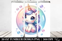 Cute Baby Unicorn Bubble Dance | 20 Oz Tumbler Product Image 2