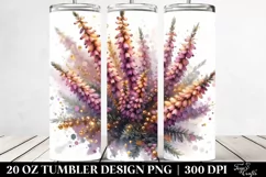 20 Oz Tumbler Sublimation | Shiny Heather Watercolor Splash Product Image 2
