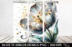 Shiny Tulip with Golden Insertions | 20 Oz Tumbler Product Image 2