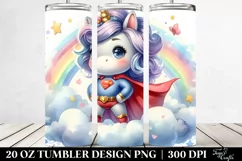 Baby Unicorn Posing as a Hero | 20 Oz Tumbler Product Image 2