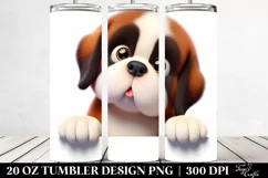 Colorful Cartoon Saint Bernard | 20 Oz Tumbler Product Image 2