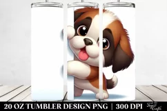 Colorful Cartoon Saint Bernard | 20 Oz Tumbler Product Image 2