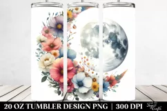 Colorful Half Moon with Flowers | 20 oz Tumbler Product Image 2