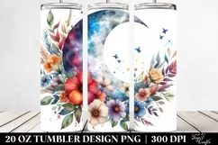 Colorful Half Moon with Flowers | 20 oz Tumbler Product Image 2