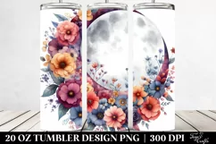 Colorful Half Moon with Flowers | 20 oz Tumbler Product Image 2