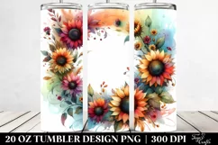 Colorful Sunflower Abstract Frame | 20 Oz Tumbler Product Image 2