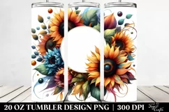 Colorful Sunflower Abstract Frame | 20 Oz Tumbler Product Image 2