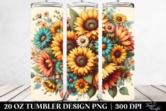 Vintage Postcard Style with Sunflowers | 20 oz Tumbler Product Image 2