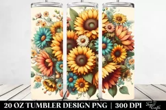 Vintage Postcard Style with Sunflowers | 20 oz Tumbler Product Image 2