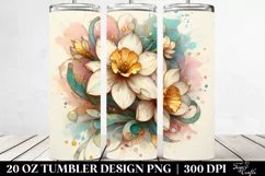 Abstract Pastel Wooden Narcissus Clipart Product Image 2