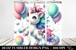 Cute Baby Unicorn Dance with Balloons | 20 Oz Tumbler Product Image 2