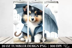 Expressive Baby Collie with Rain Coat | 20 oz Tumbler Product Image 2