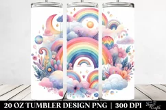 Colorful Rainbow Watercolor | 20 Oz Tumbler Product Image 2