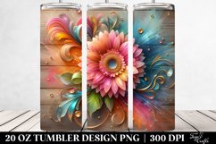 Gerbera on Wooden Background | 20 Oz Tumbler Product Image 2