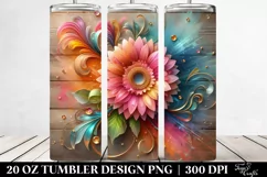 Gerbera on Wooden Background | 20 Oz Tumbler Product Image 2