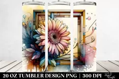 Abstract Pastel Wooden Gerbera, 20 Oz Tumbler Product Image 2