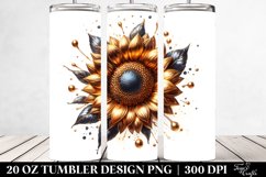 Watercolor Shiny Sunflower Round Product Image 2