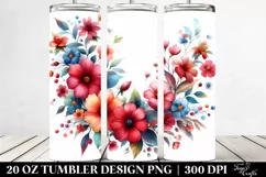 Colorful Floral Frame with Red Flowers, 20 Oz Tumbler Product Image 2