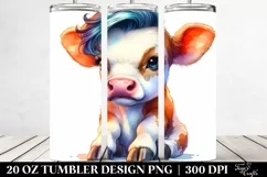 Cute Baby Cow in Style, 20 Oz Tumbler Product Image 2
