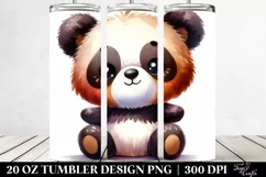 Cute Plush Panda Watercolor | 20 Oz Tumbler Product Image 2
