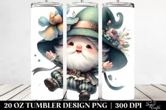 Cute Falling Gnome Watercolor | 20 Oz Tumbler Product Image 2