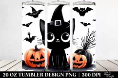 Simple Funny Halloween Clipart with Black Cat Product Image 2