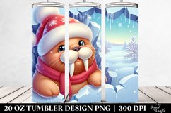 Cute Baby Walrus in Winter 20 Oz Tumbler Product Image 2