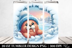 Cute Baby Walrus in Winter 20 Oz Tumbler Product Image 2