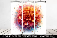 20 Oz Tumbler Sublimation | Glossy Marigold Watercolor Product Image 2