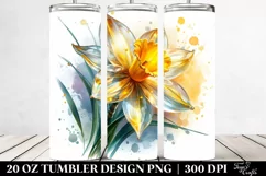 20 Oz Tumbler Sublimation | Shiny y Daffodil Watercolor Product Image 2