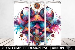 Vibrant Celestial Mushroom Design 20 Oz Tumbler Product Image 2