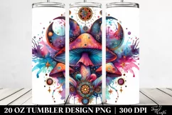 Vibrant Celestial Mushroom Design 20 Oz Tumbler Product Image 2