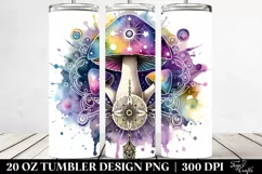 Vibrant Celestial Mushroom Design 20 Oz Tumbler Product Image 2