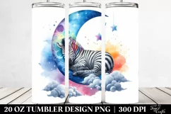 Colorful Watercolor Zebra | 20 Oz Tumbler Product Image 2