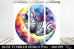 Colorful Watercolor Zebra | 20 Oz Tumbler Product Image 2