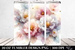 Shiny Peonies with Clipart 20 Oz Tumbler Product Image 2