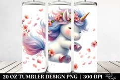 Cute Unicorn with Petals 20 Oz Tumbler Product Image 2